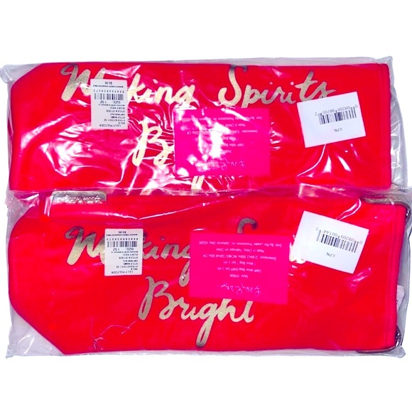 LILLY PULITZER Gift Bag Insulted Wine Tote Ruby Red “Making Spirts Bright” NWT - Picture 7 of 8
